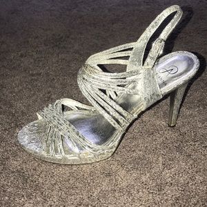 Silver Strappy Heels